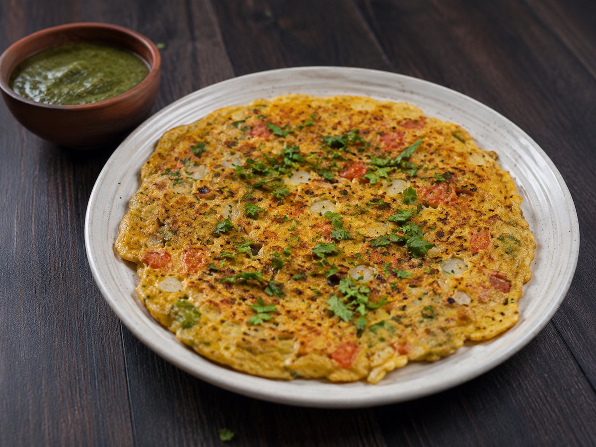 Eggless Besan Veg Omelette