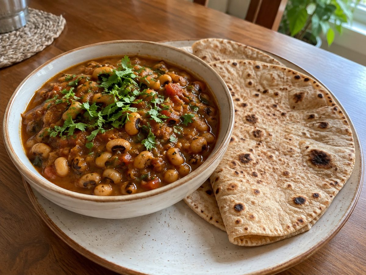 Lobia Masala with Roti