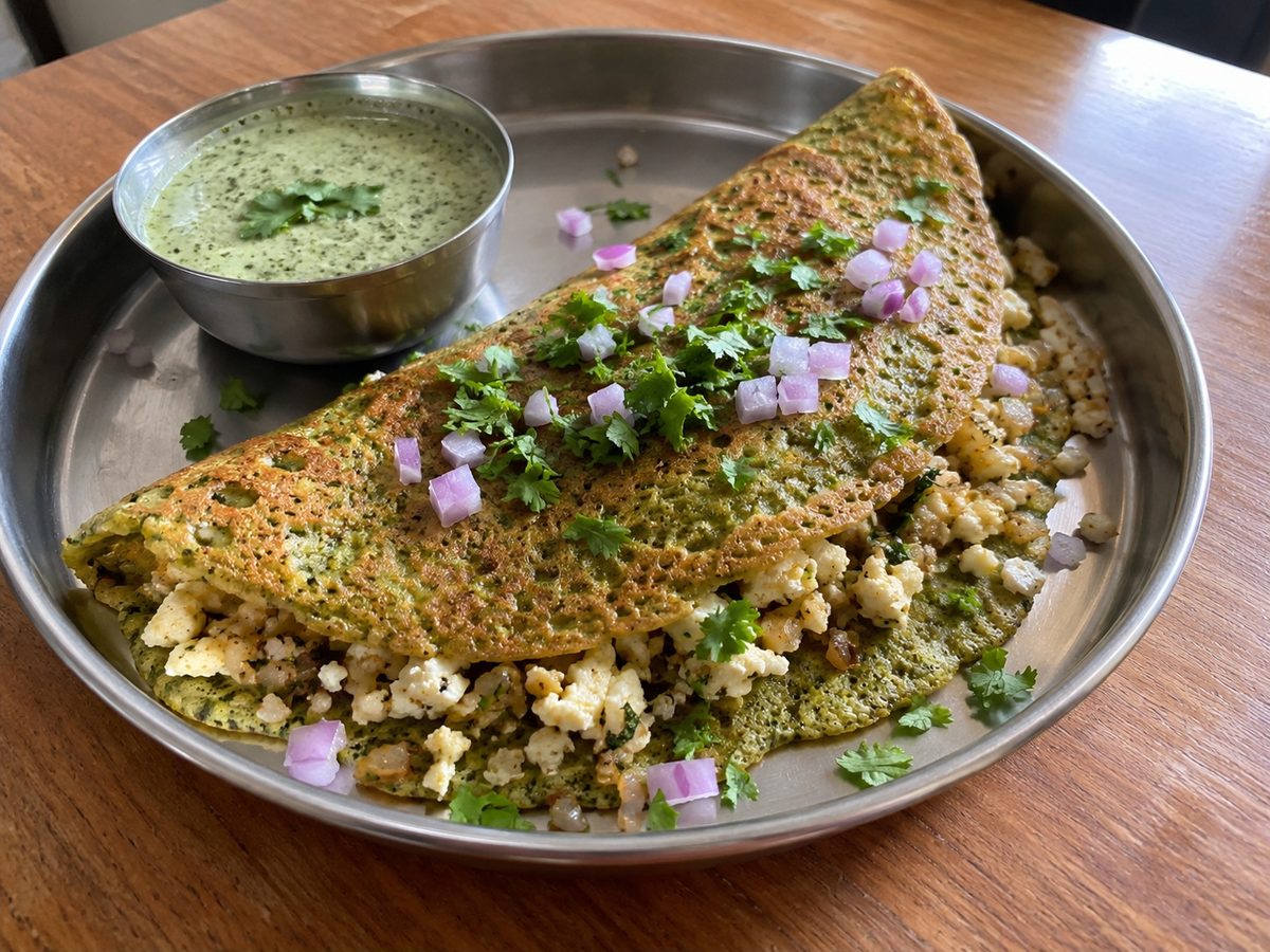 Pesarattu with Paneer Filling