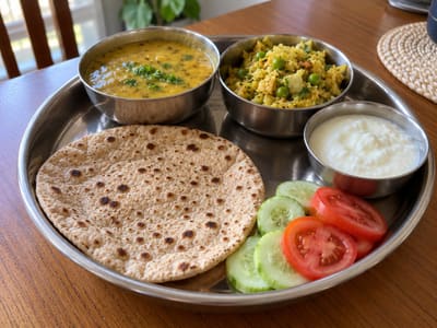 400 Calorie Dal Roti Thali