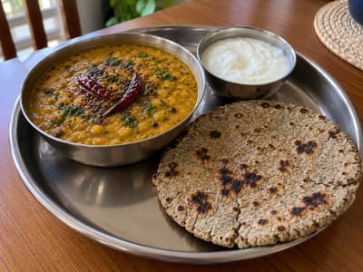 Panchmel Dal with Bajra Roti