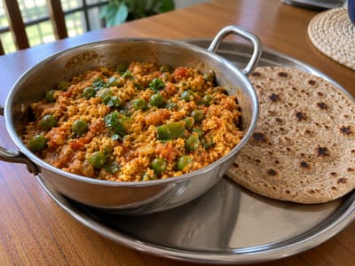 Paneer Matar Keema with Roti