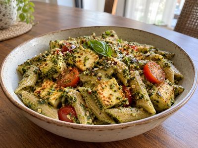 Paneer Pesto Pasta