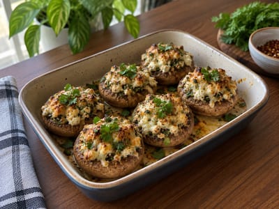 Paneer Stuffed Mushrooms