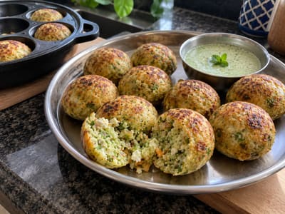 Sprouted Moong Paneer Appe