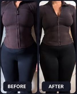 Client 5, before and after, 5.2 kg lost